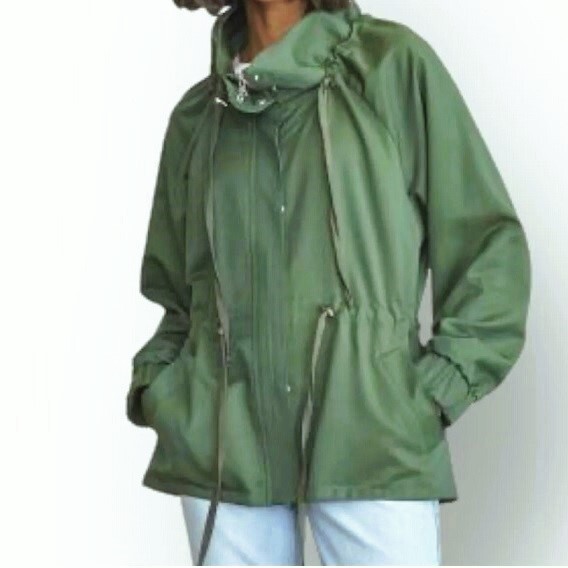 ELIZABETH and JAMES Army Green Utility Jacket – S
