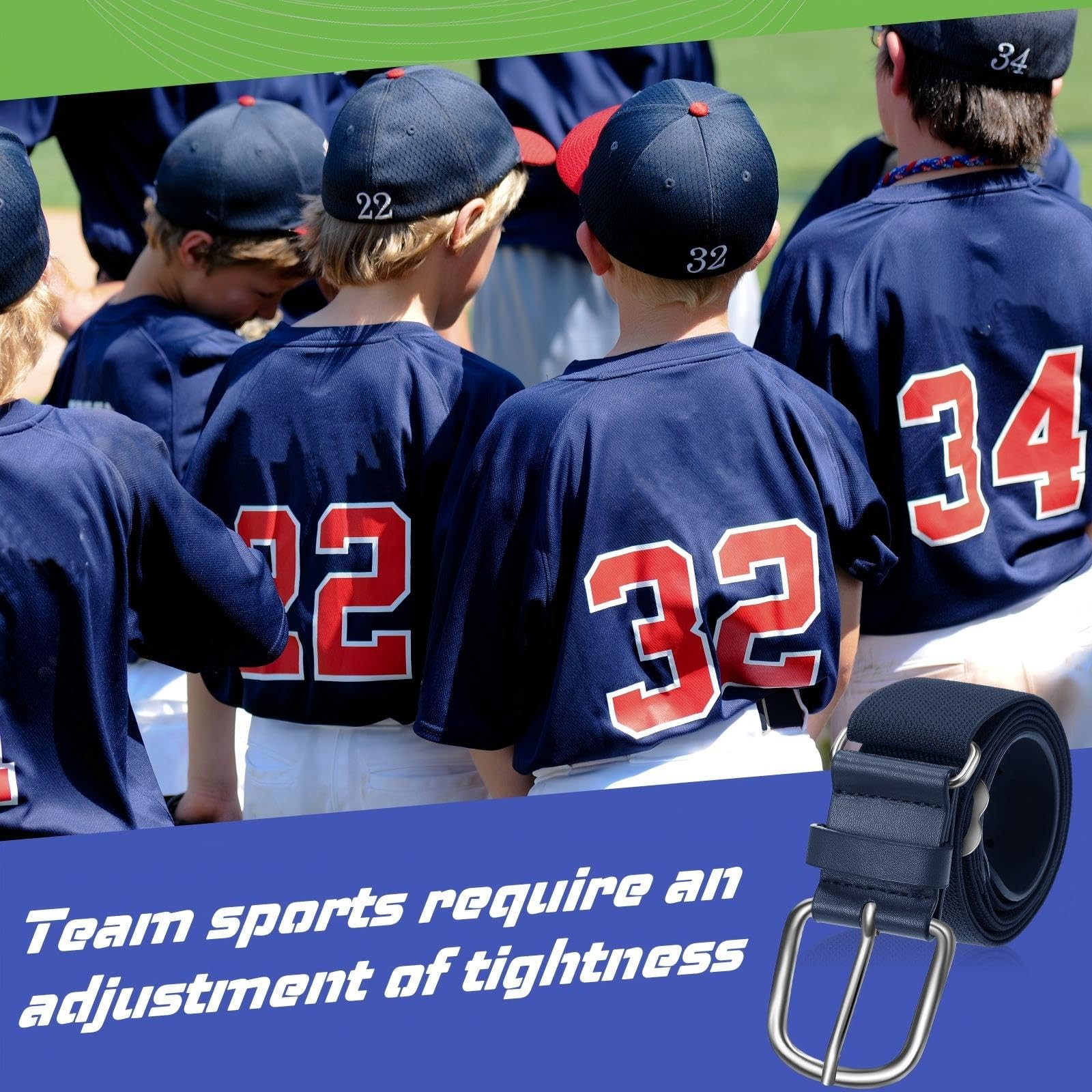 24 Pcs Baseball/softball Belts Bulk, Stretch Youth & Adult Sizes Adjustable, …