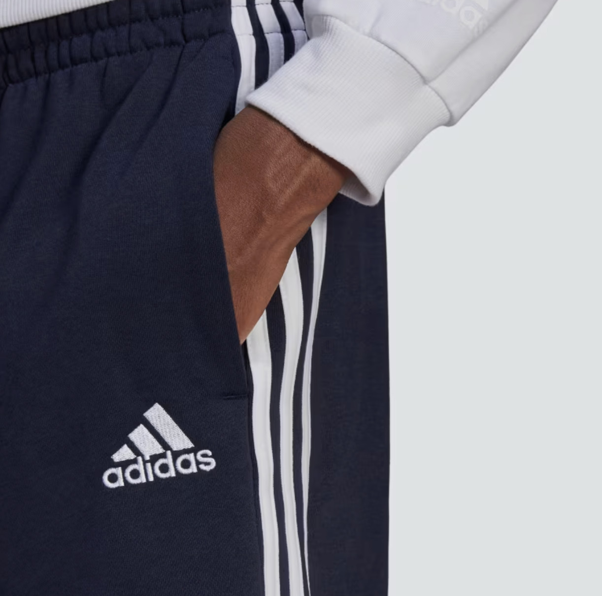 Size M – Adidas Men’s Essentials French Terry 3-Stripes Shorts