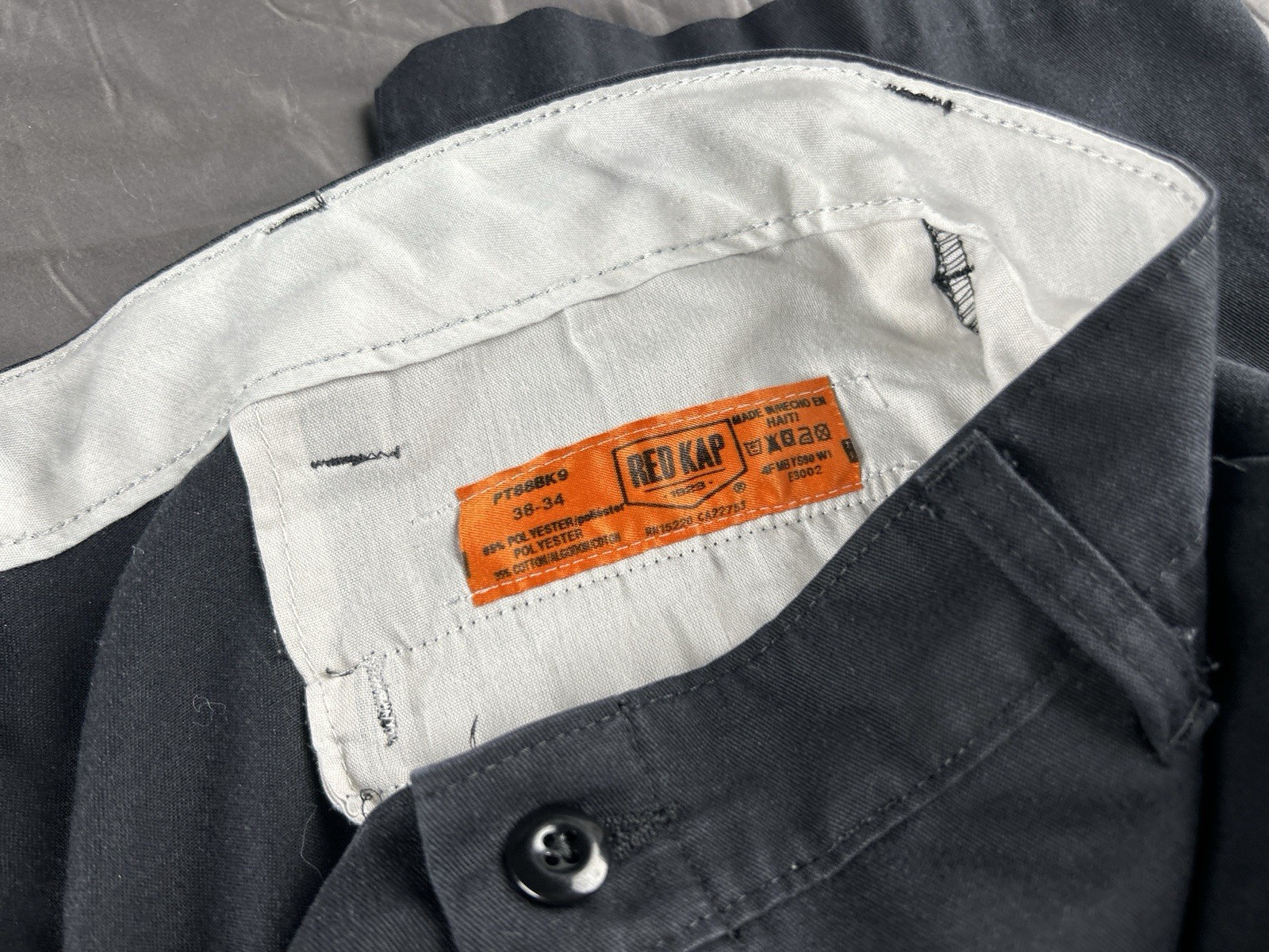 Spirit Red Kap PT88BK9 Black Twill Work Pants 38/34 Polyester/Cotton