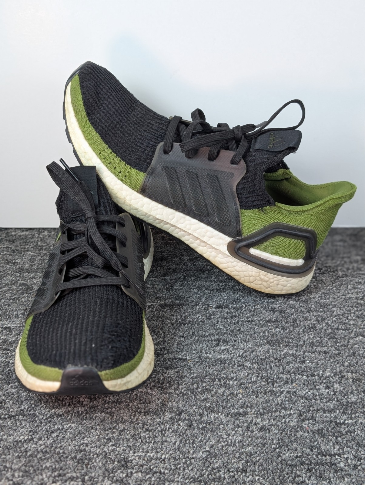 Adidas UltraBoost 19 Black Tech Olive Green Men’s Size 8 Running Shoes Sneakers