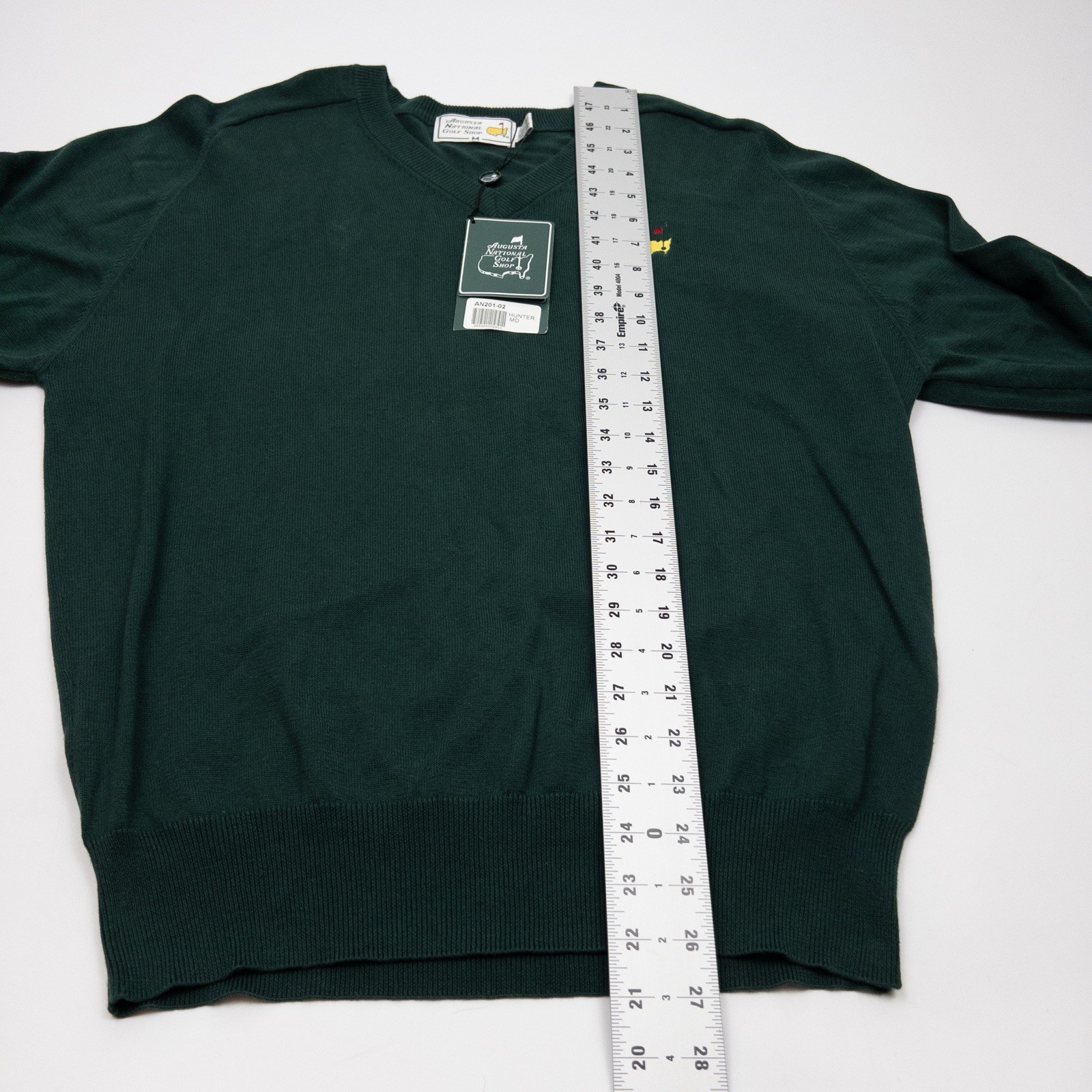 Masters Sweater Mens Medium Hunter Green V-Neck Augusta National Golf Shop Vtg