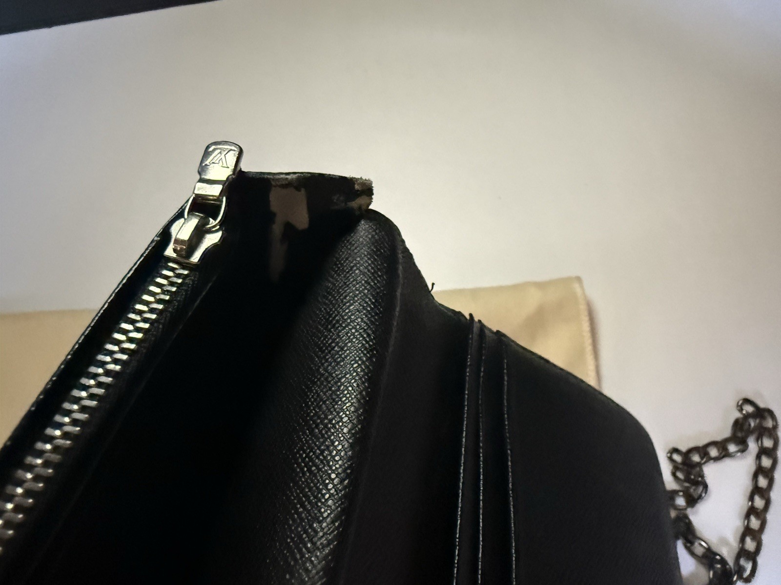 Louis Vuitton Damier Graphite Wallet w/ after market chain/insert to crossbody