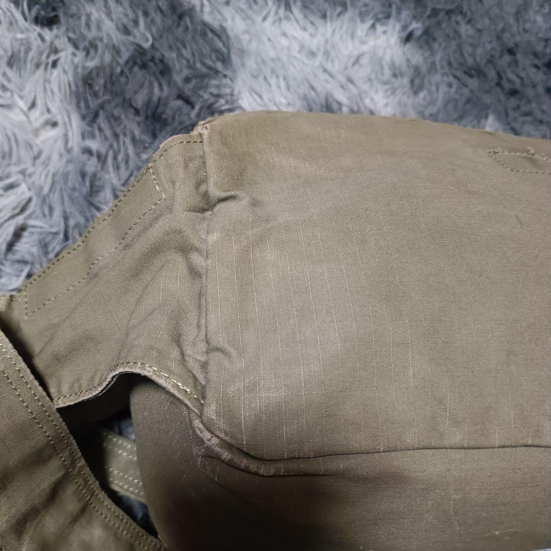 Authentic PORTER Military Body Bag 34x17x13cm Khaki Grunge 2Way with Wear