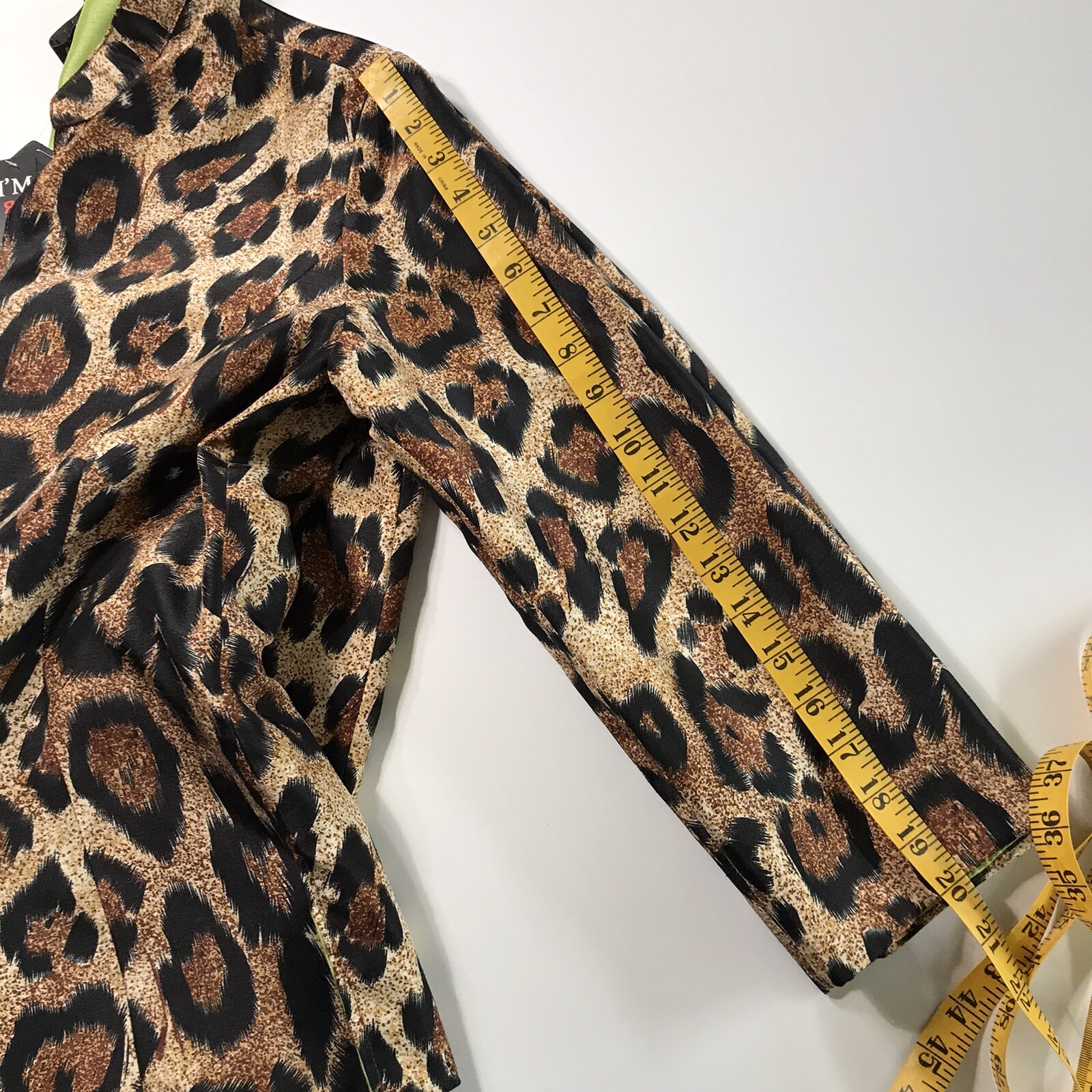 Lisa International Blouse Jacket Reversible Leopard Print or Green Jacket S-NEW
