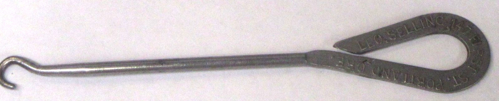early LEO SELLING Portland Oregon Shoe Button Hook buttonhook *