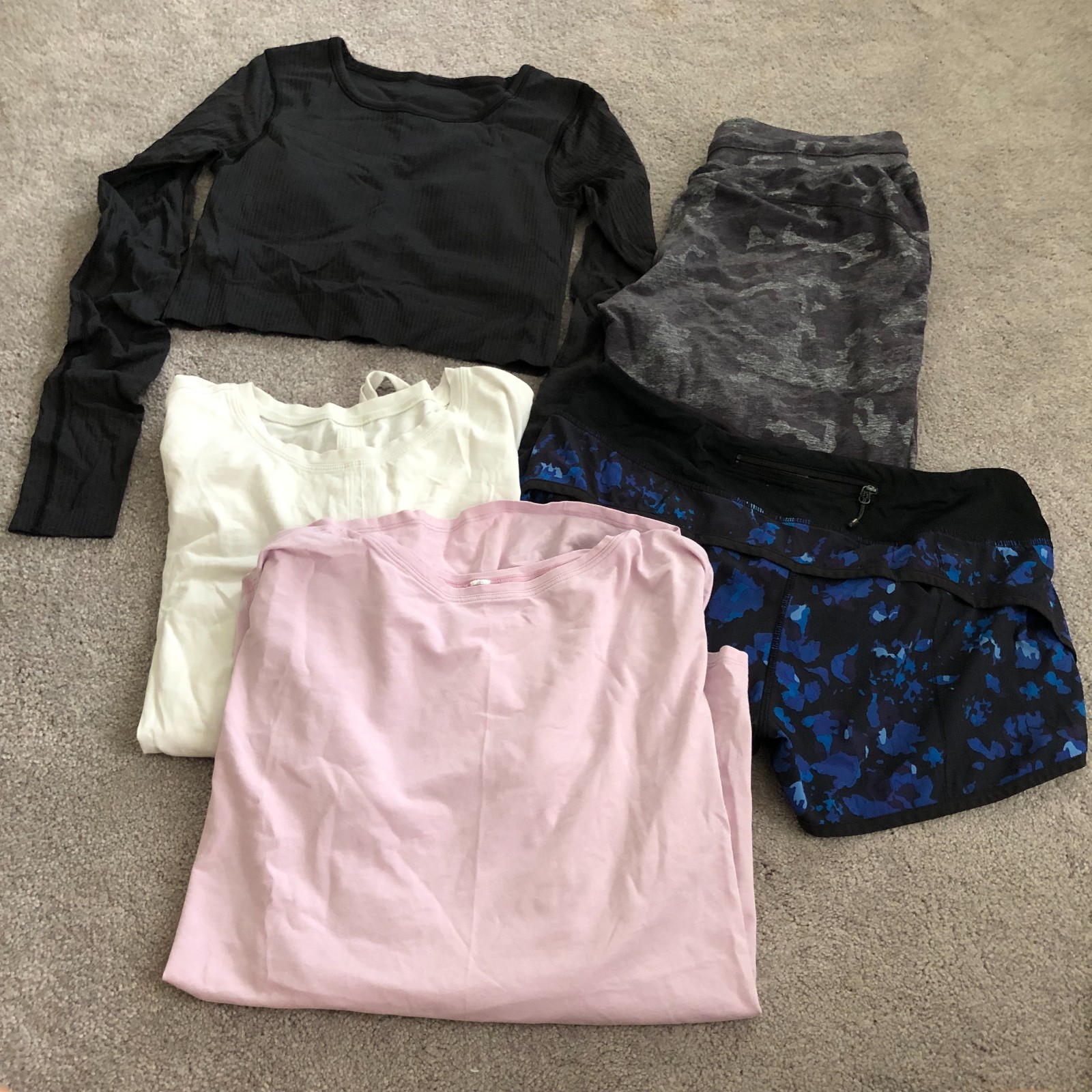 Lot bundle 5 Lululemon Align Jogger Shorts Ebb street long sleeve Tie Tee Sz 6