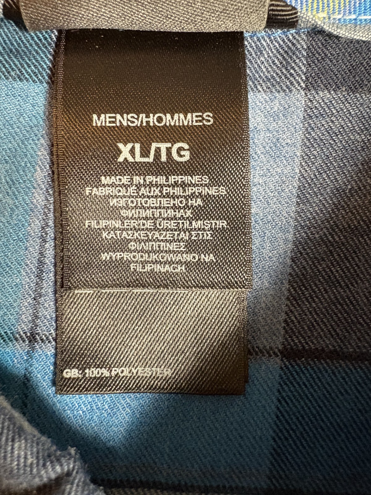 THE NORTH FACE PLAID FLANNEL BLUE BLACK WHITE EXTRA LARGE XL