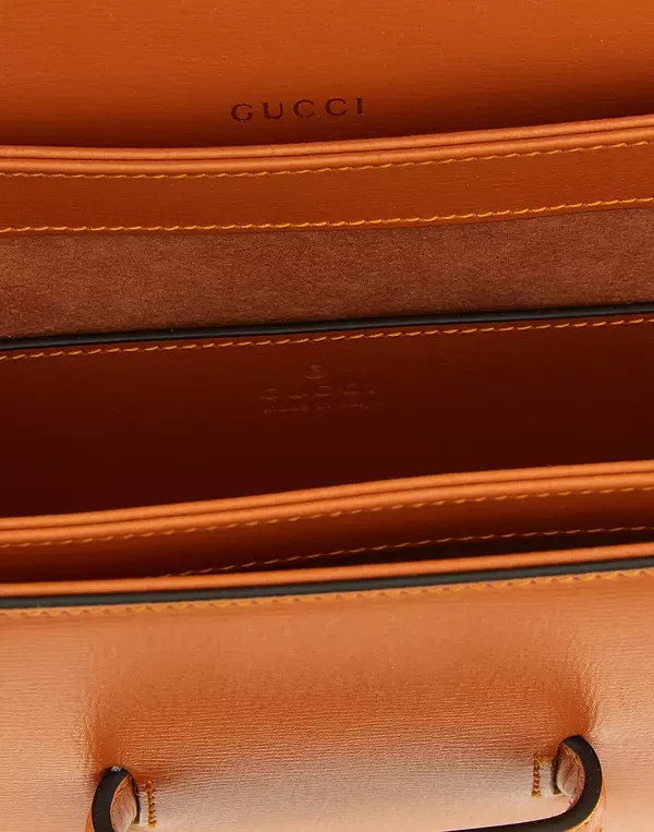 Gucci horsebit 1955 Mini Two-Way Bag in Orange Leather