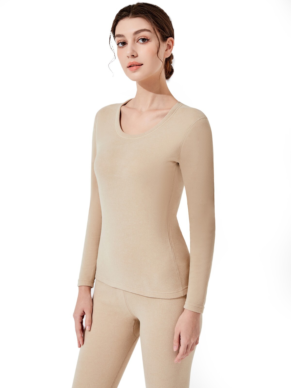 Womens Thermal Underwear Set Soft Fleece Lined Long Johns Base Layer Top& Bottom