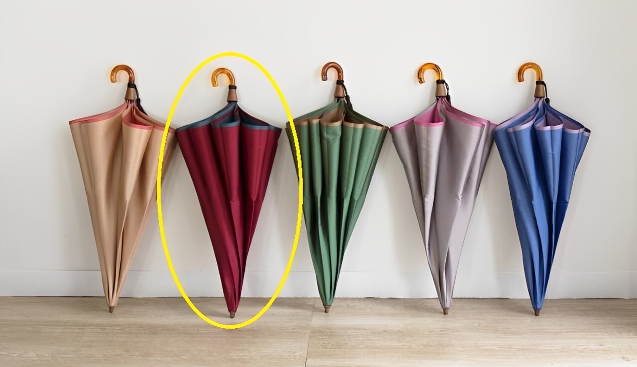 Komiya Shoten Artisan Folding Umbrella 21.6″ 55cm Raspberry x Smoky Aqua Japan