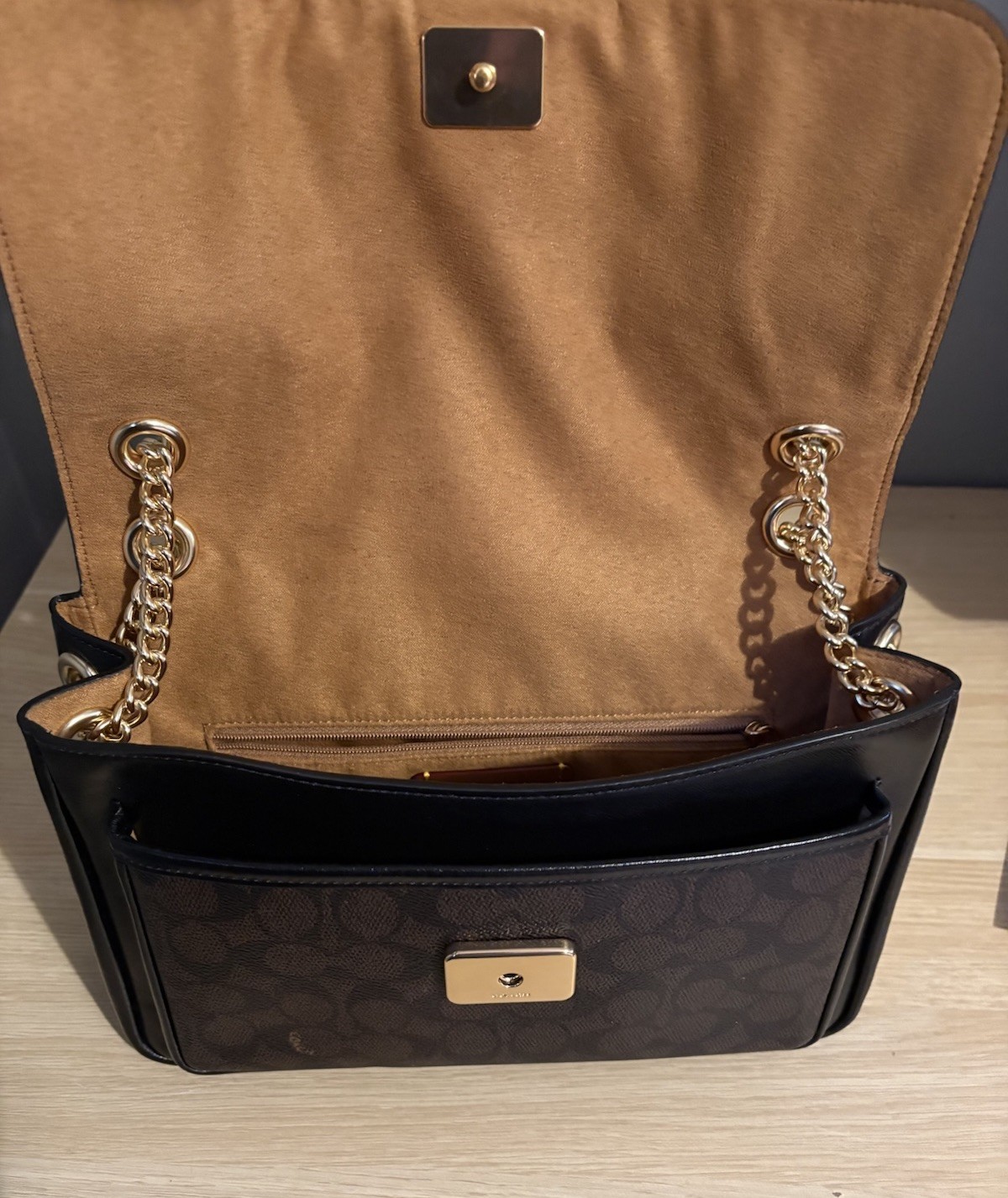 Coach Elodie Crossbody Bag In Signature Canvas CCF10 Walnut/Black