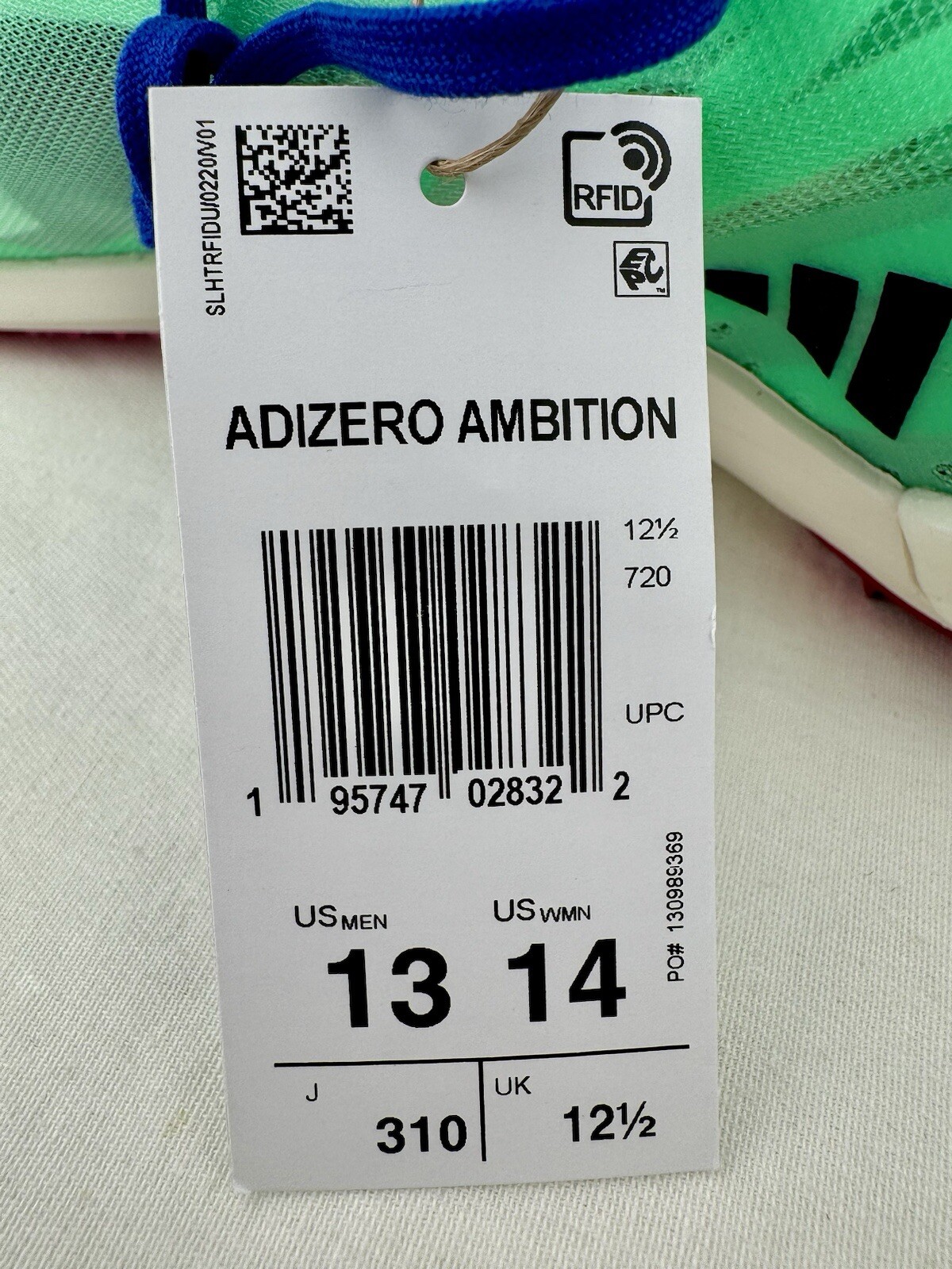 Adidas Adizero Ambition Unisex Spikes 800-1500m Green Men’s Size 13 With Spikes