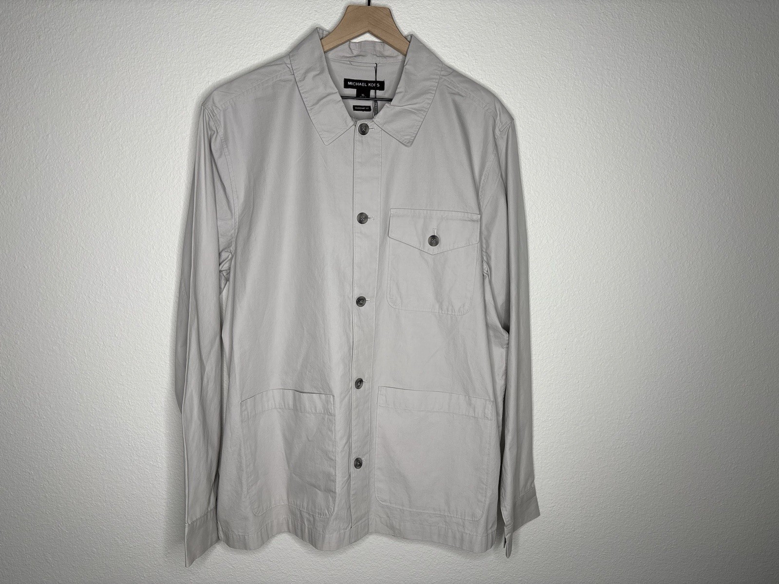 Michael Kors Mens Gray Overshirt Fit Shirt Jacket Size XL NWT