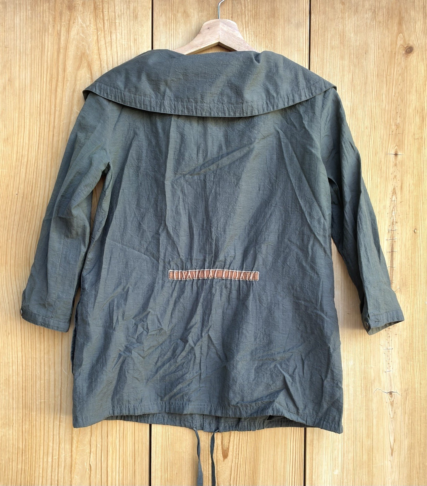 Skunkfunk Army Green Gathered Hem Top Sz Small