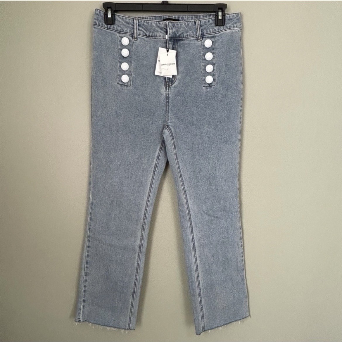 NWT $225 generation love justine denim‎ pants white blue jeans women’s Size 32