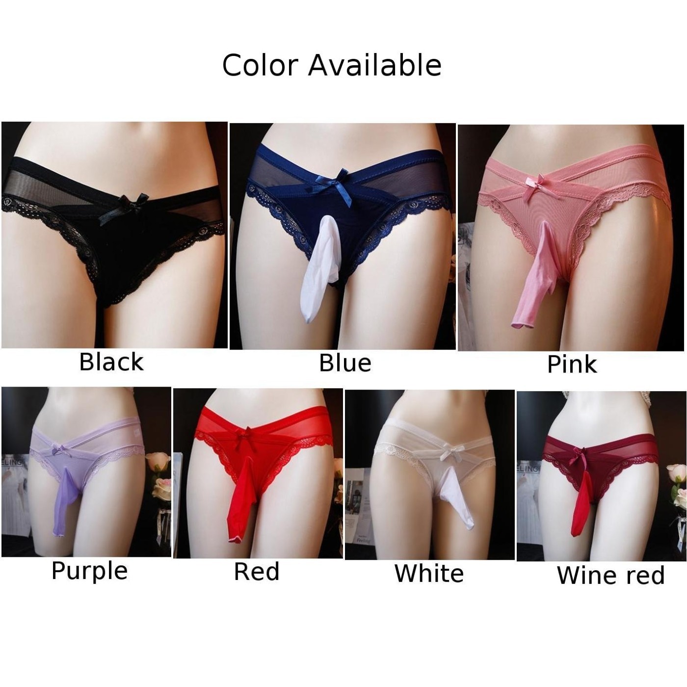 All Seasons Men Underwear Briefs Sexy Bugle Pouch Fashion Lacework Bowknot