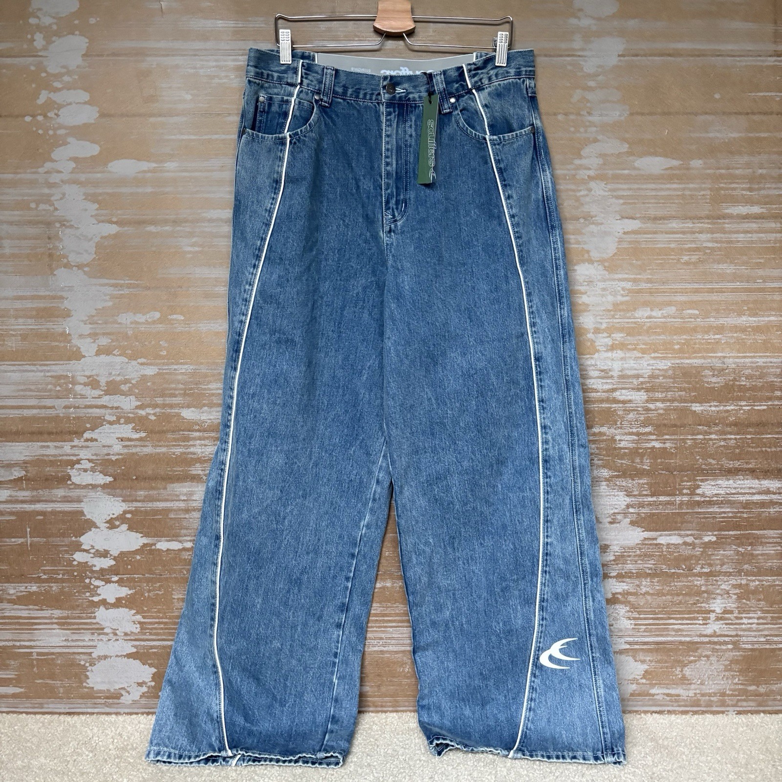 Scuffers NWT Mowa Blue Pants Denim Baggy Streetwear Grunge Y2K Mens 42
