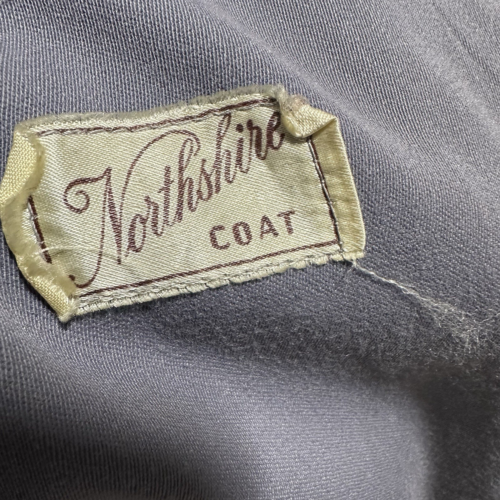 VTG 40s/50s Gabardine Double Breasted Fur Collar Long Coat Belted XL Rockabilly