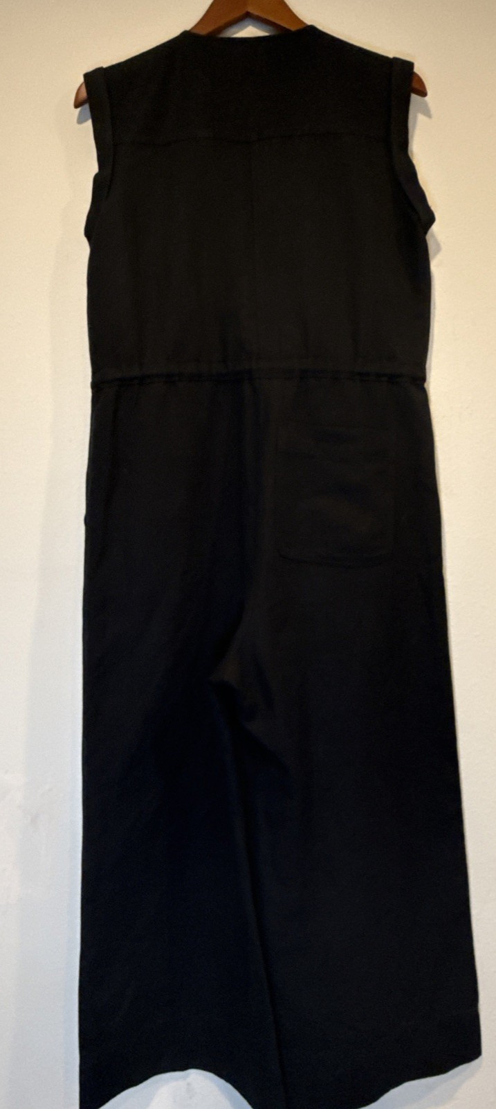 G. Label by Goop Sleeveless Parachute Jumpsuit Navy Linen Blend Sz 4 Italy