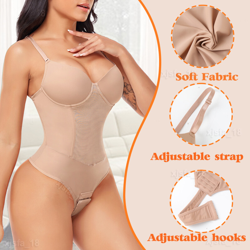 Women’s Seamless Full Body Shaper Bodysuit Tummy Slimming Built-in Bra Shapewear