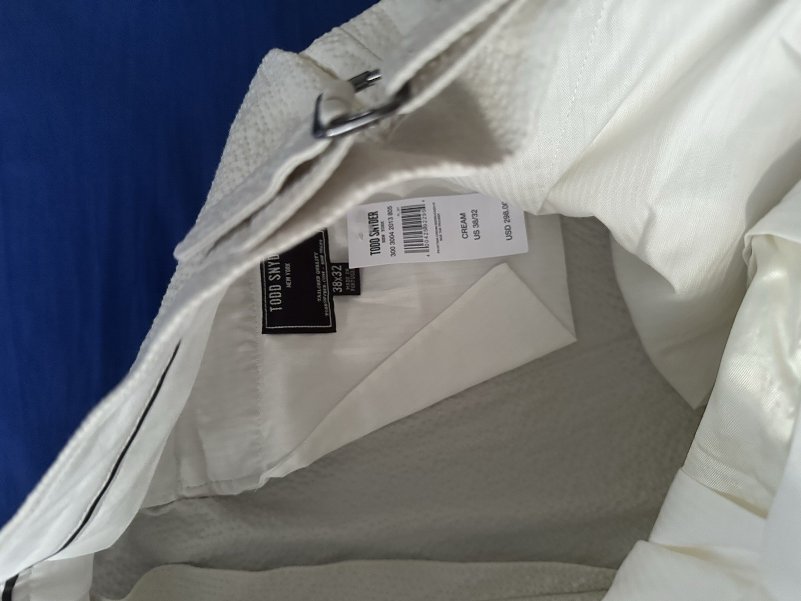 Todd Snyder Double-Breasted Cream Seersucker Men’s Suit 44R 38×32 2 Piece