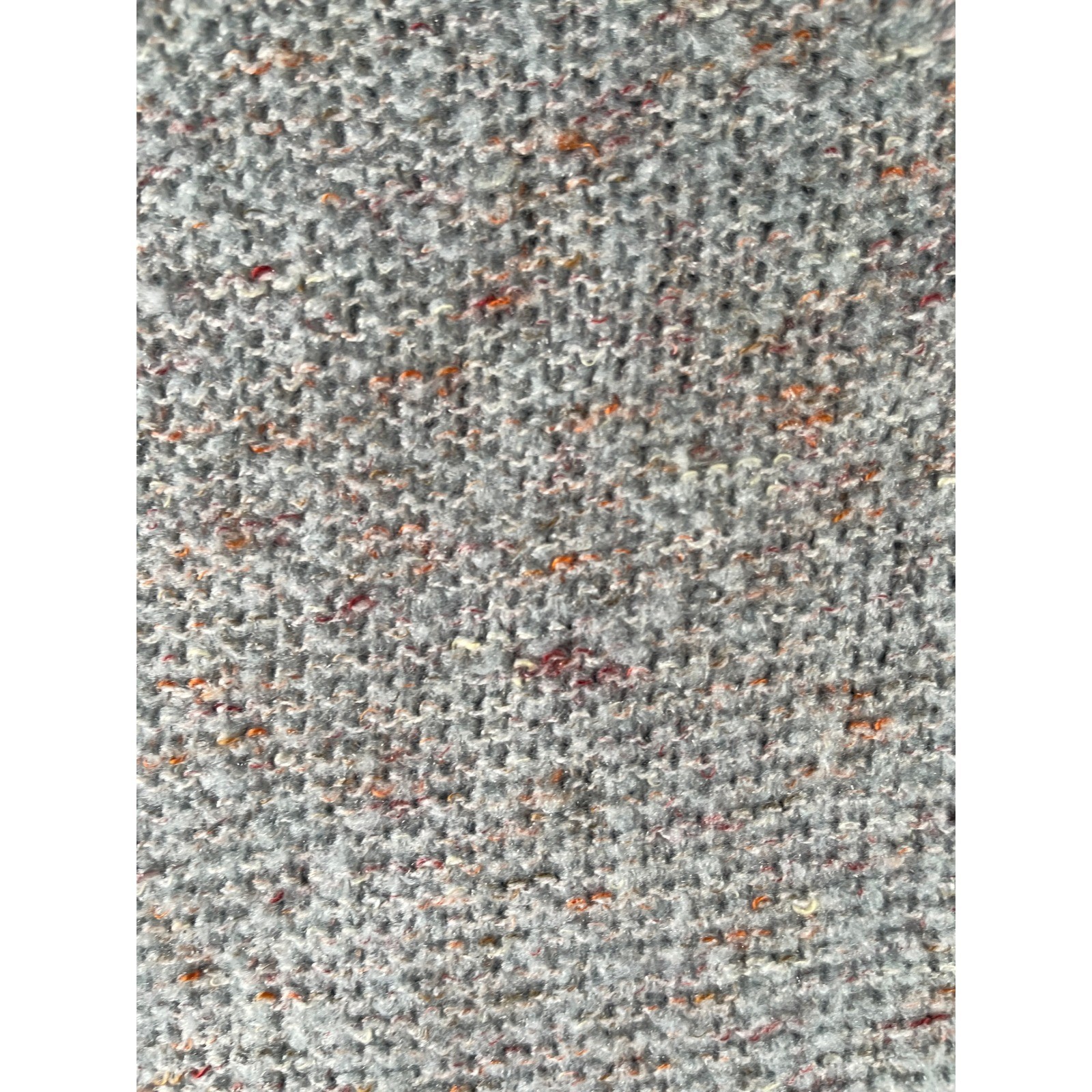Grey Marl Lattice Back Knit Sweater Confetti Fleck Pullover Long Sleeve Crewneck
