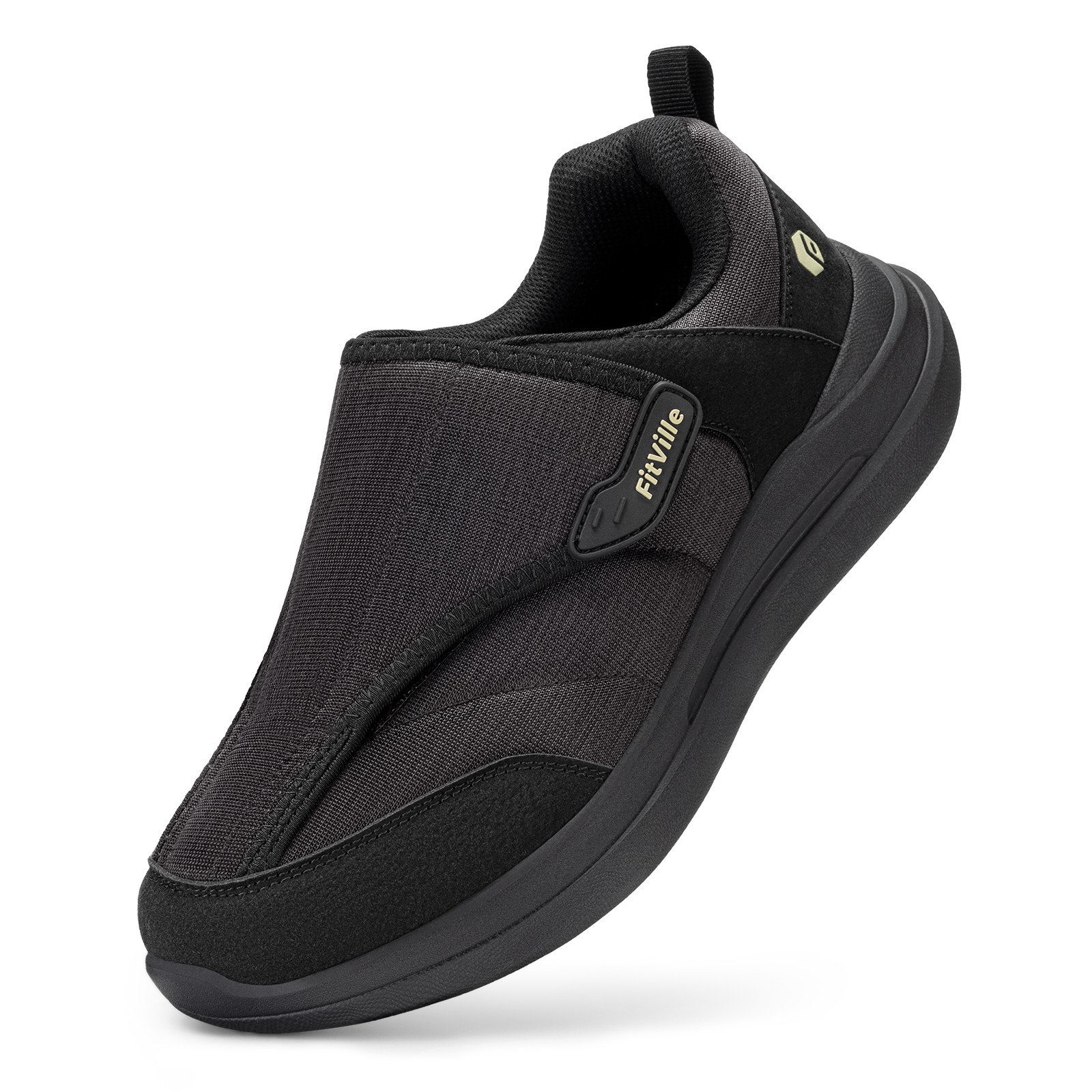 FitVille Mens Diabetic Shoes Adjustable Strap for Swollen Feet Wide Toe Box