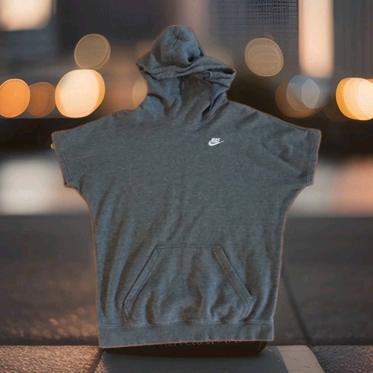 Nike Sleeveless Hoodie S Gray Pullover Shirt