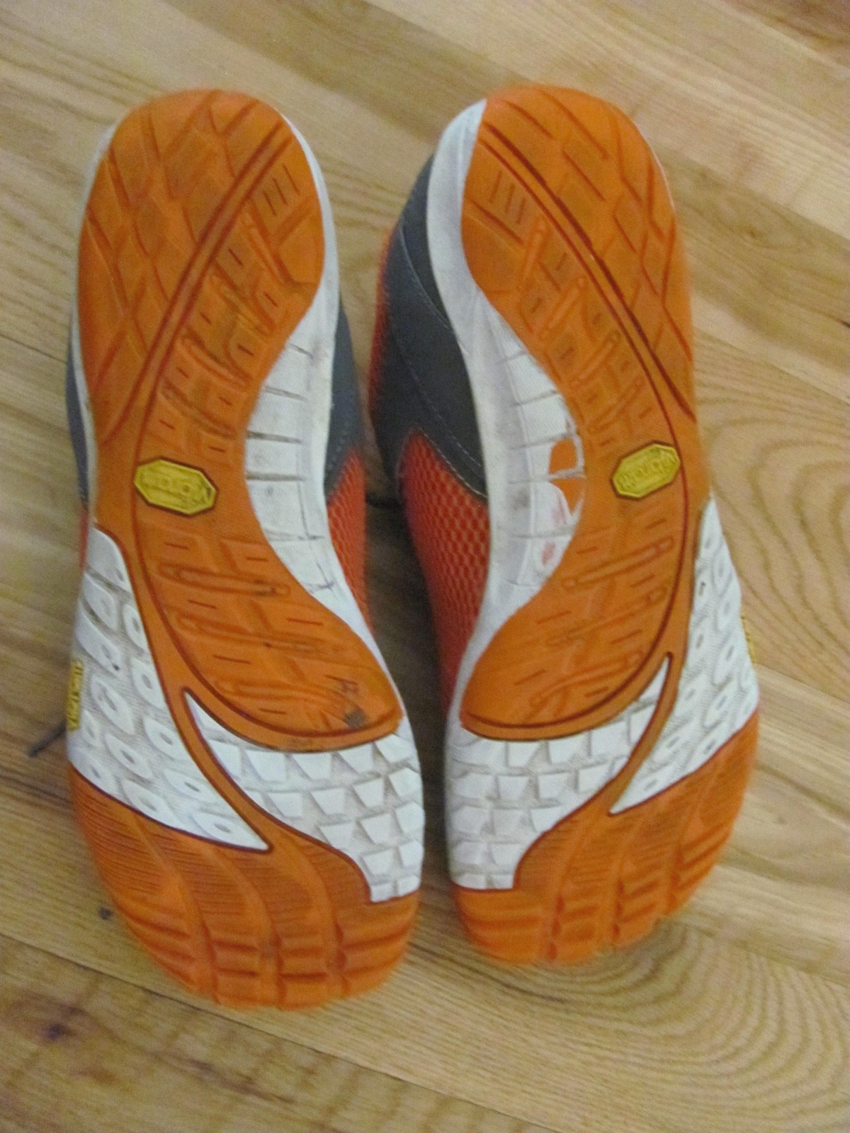 Merrell Orange Flux Glove Minimalist Shoes Synthetic Mesh Upper Lace Up Kids 6