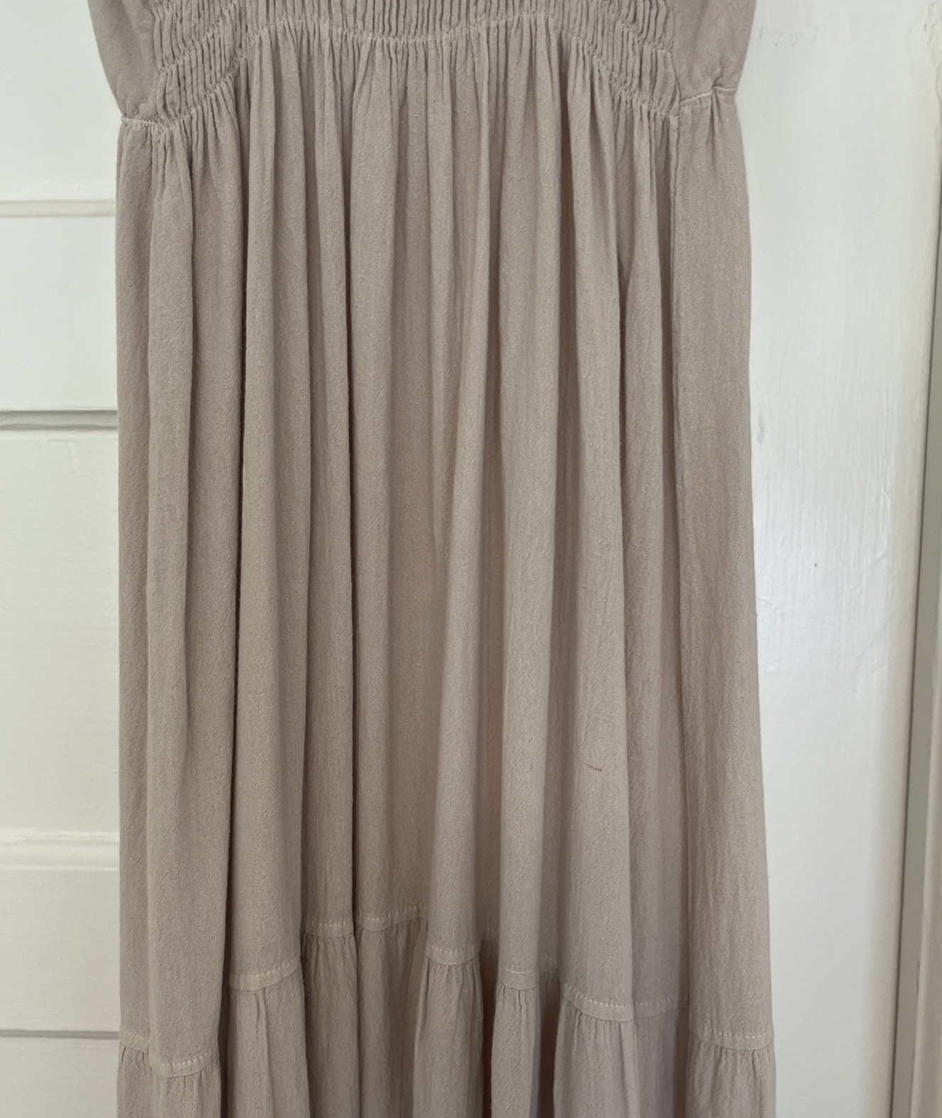 SEASPICE Resortwear Samantha Maxi Dress Baby Beige 100% Peruvian Cotton XL Boho