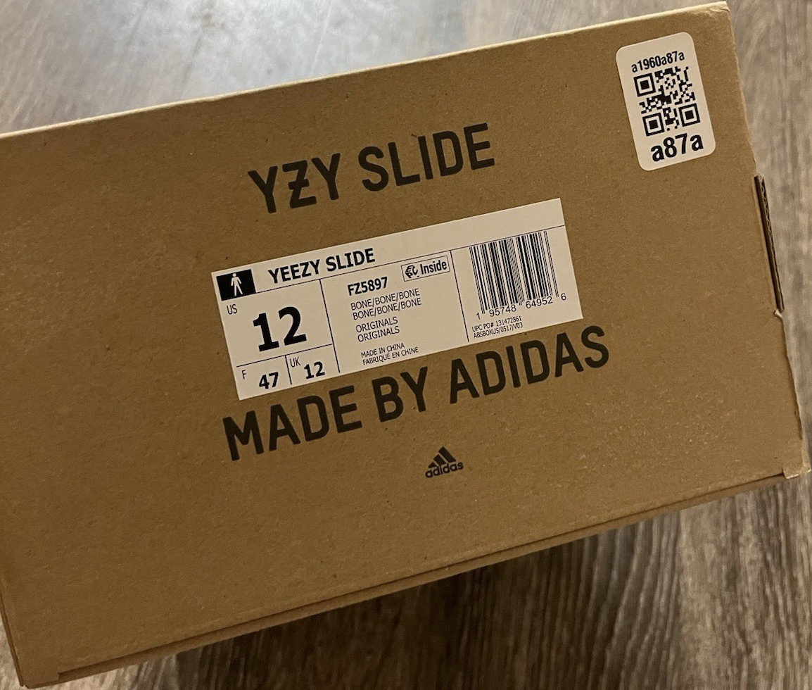 adidas Yeezy Slide Bone Beige Men’s Slip-On Slides US 12 (FZ5897)
