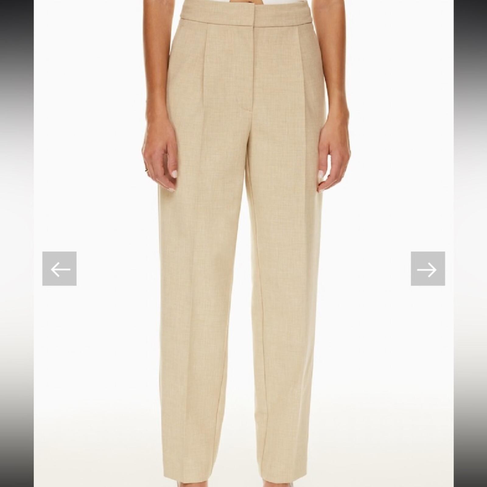 Wilfred Heathered Oat Straight-Leg Trousers Aritzia Size 4