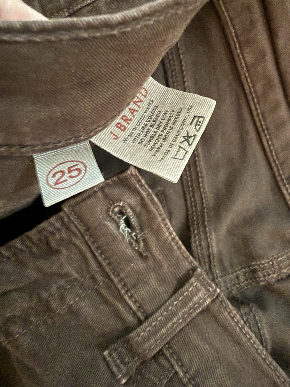 J Brand Womens Brown Dark Wash Skinny Jeans Mid Rise 5-Pocket Denim Size 25
