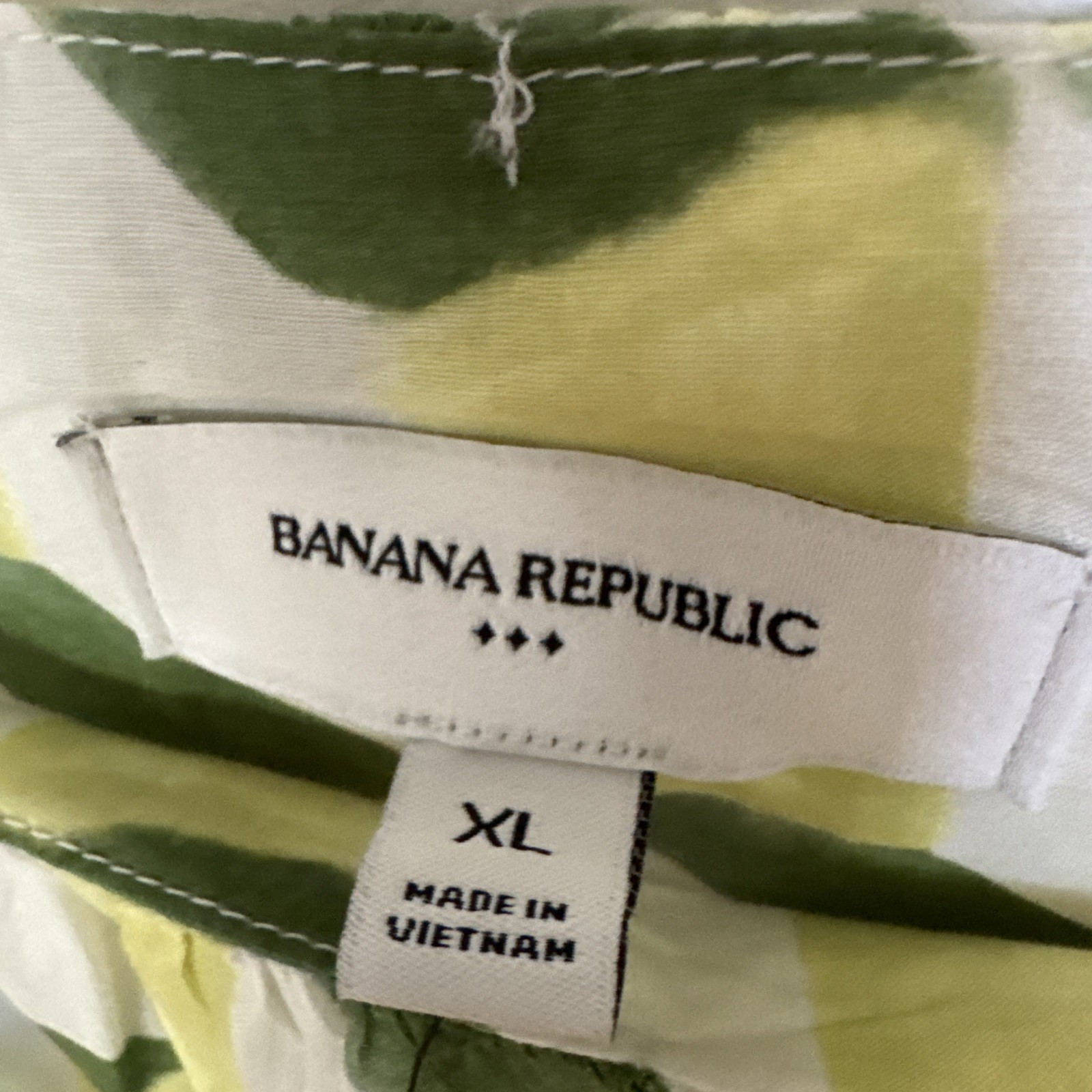 Voile Light Green Geometry banana republic maxi dress xl Lined Pockets CottonNEW