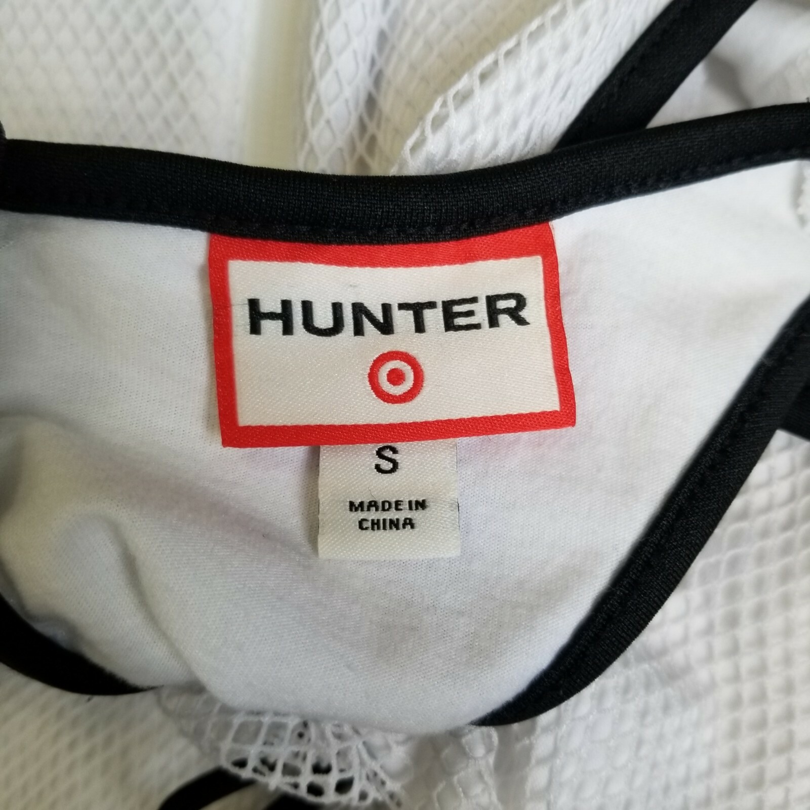 Hunter Target Women Dress White Mesh A-Line Racerback Sleeveless Tank Zip Sz S