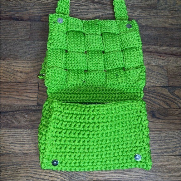 Shoulder Bag Women’s Handmade Crochet with Woven Texture