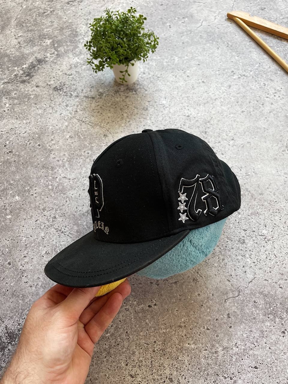 Philipp Plein Black Snapback Cap Logo Embroidered Cotton Adjustable Hat