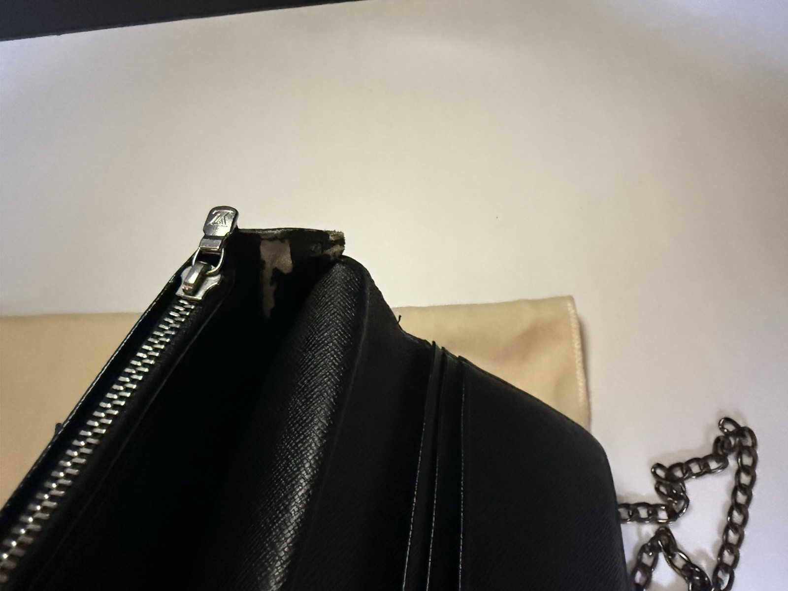 Louis Vuitton Damier Graphite Wallet w/ after market chain/insert to crossbody