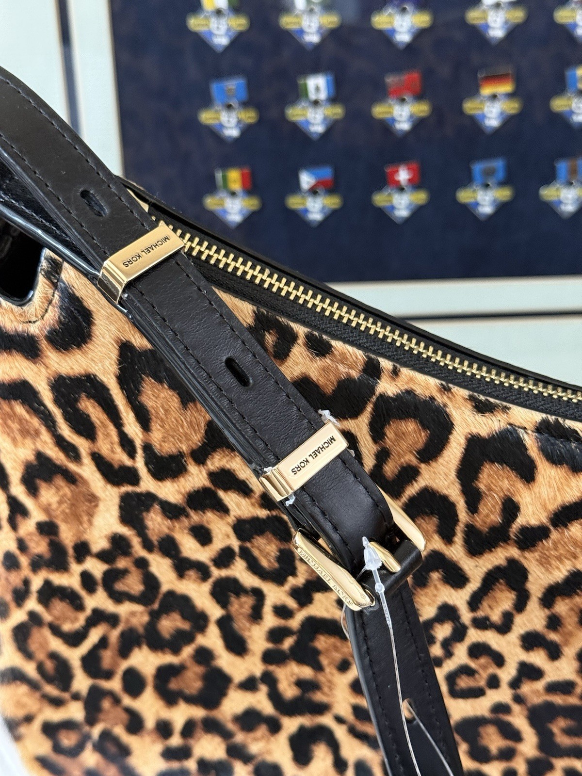 MICHAEL MICHAEL KORS Nolita Medium Leopard Print Calf Hair Shoulder Bag