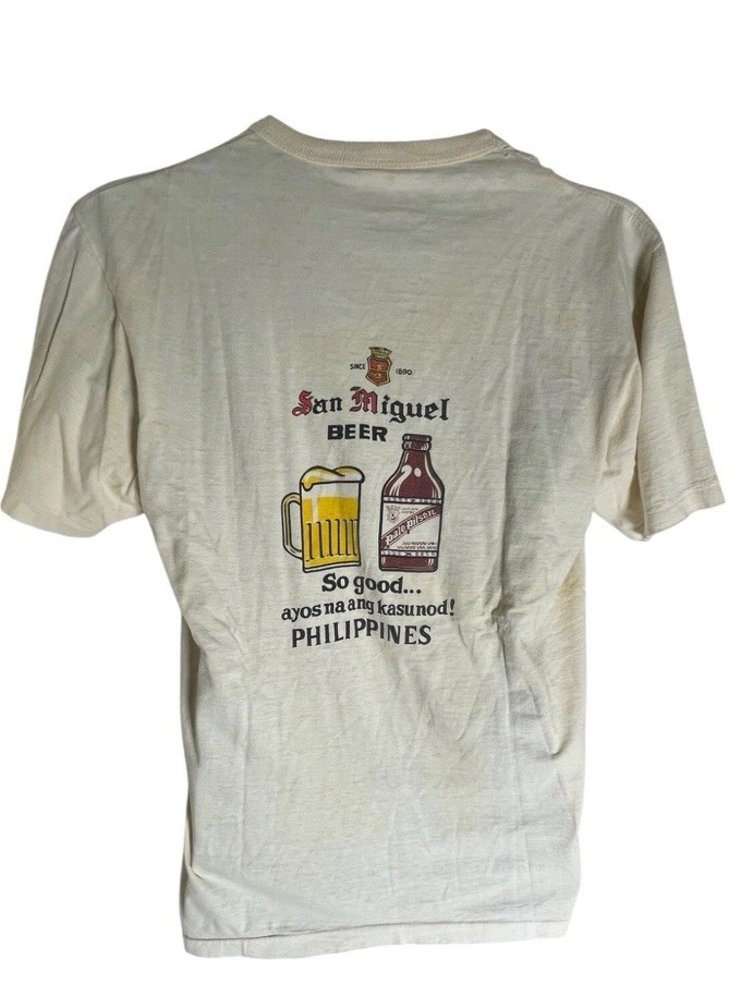 Vintage San Miguel Beer Philippines Pale Pilsen Distressed T Shirt Tag XL 18X25