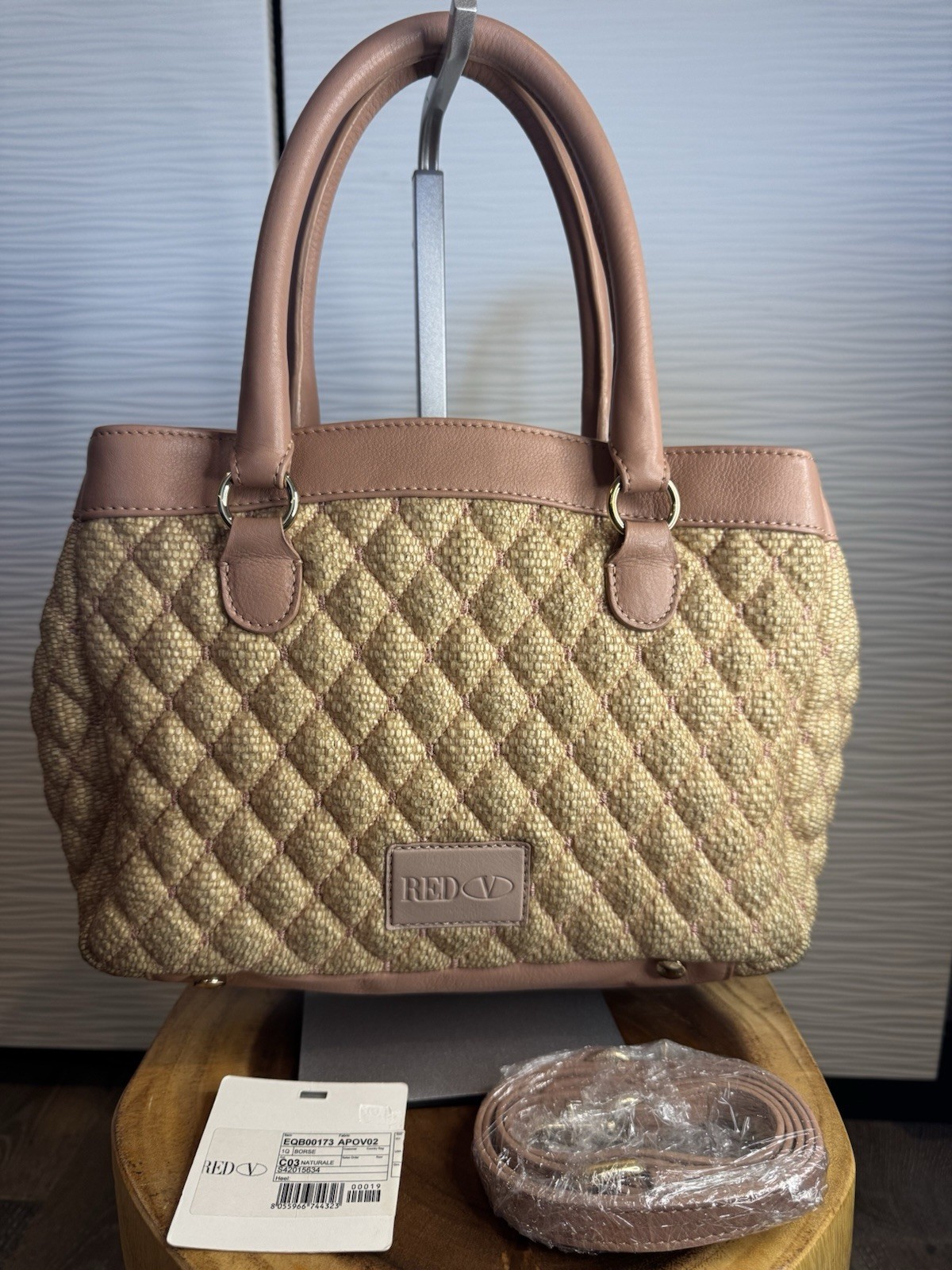 RED VALENTINO Quilted Mesh And Leather Tote Bag With Double Handles.