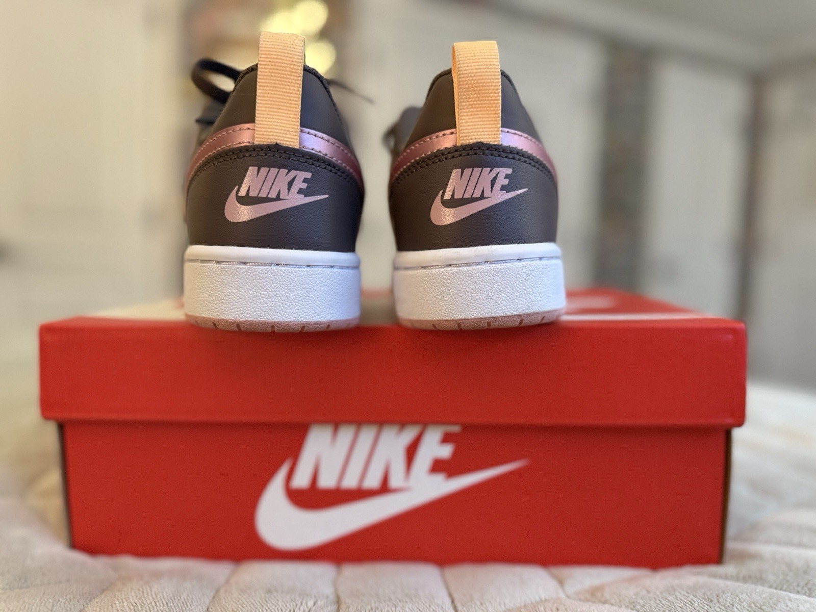 NIKE COURT BOROUGH LOW 2 GS Violet/Pink Kids Shoes BQ5448-200. #C3