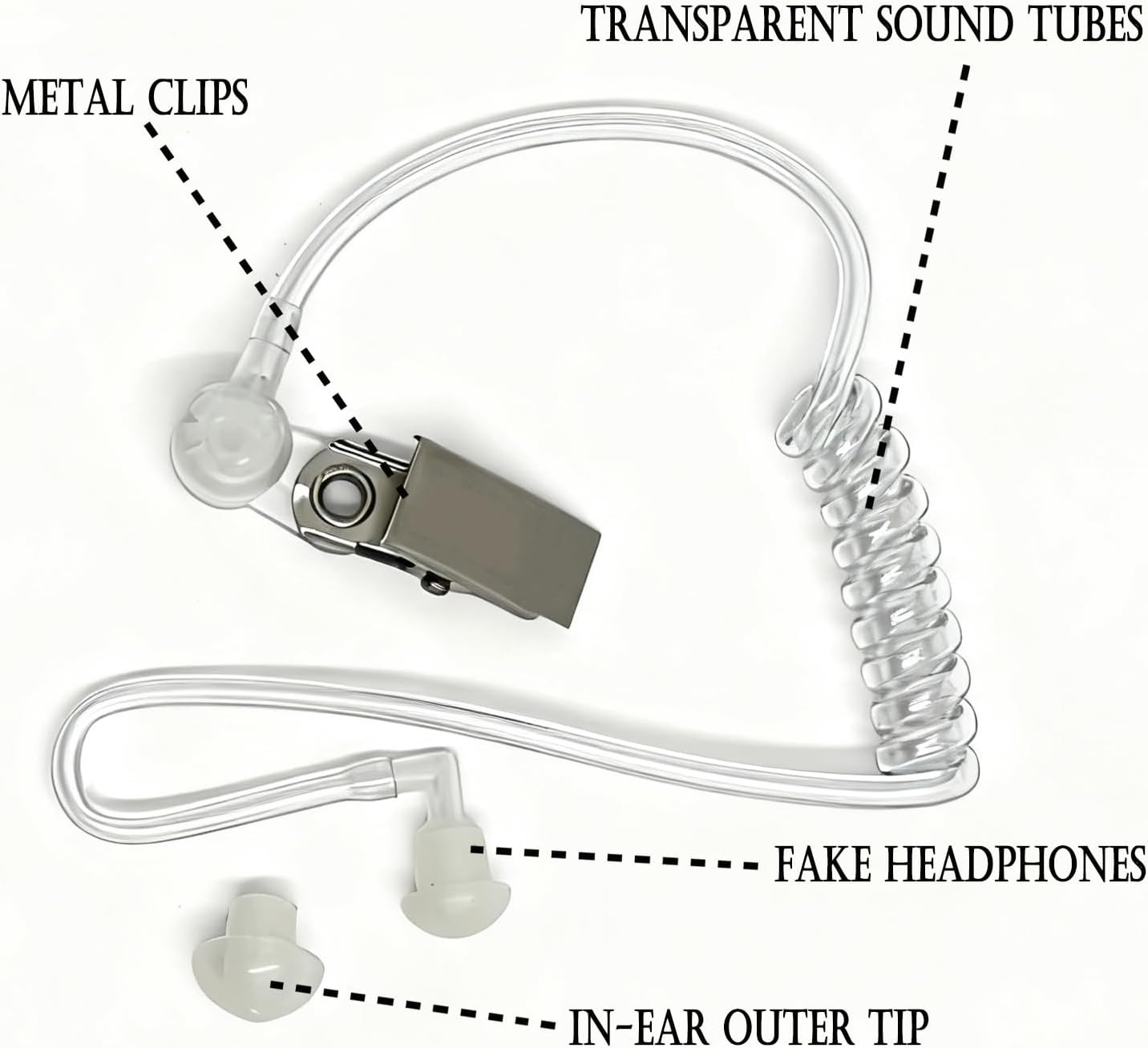 1PCS Spy Earpiece Headphones – Secret FBI Badge Prop Matching Costume Accessory