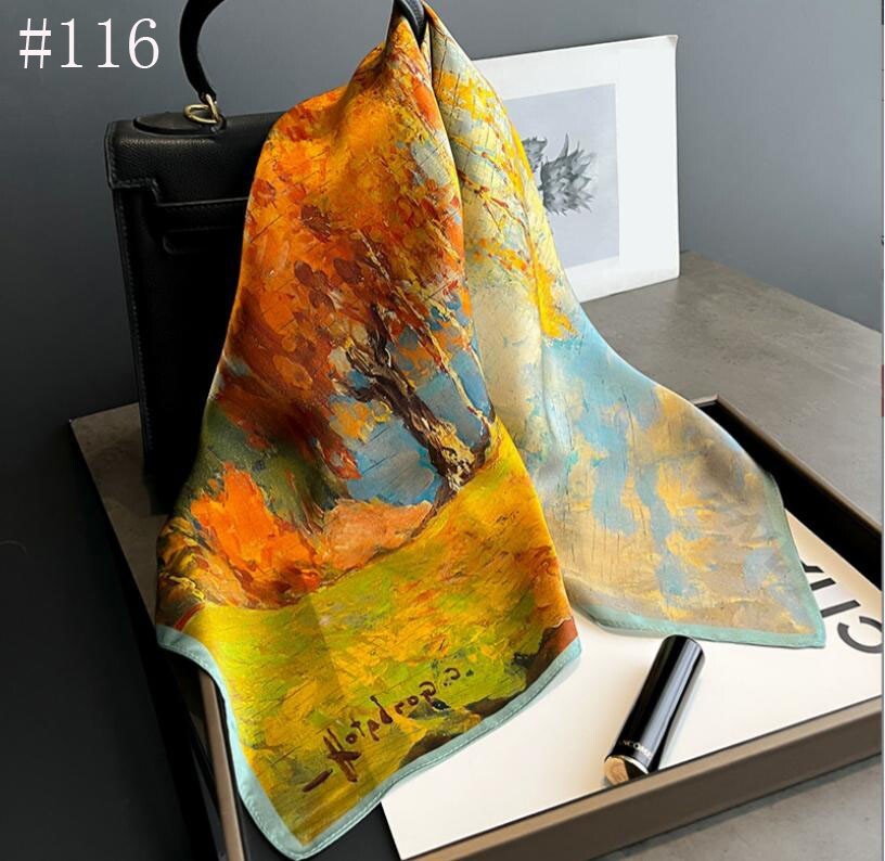 100% Mulberry Silk 27″ Square Scarf Women Neckerchief Wrap Multiple styles