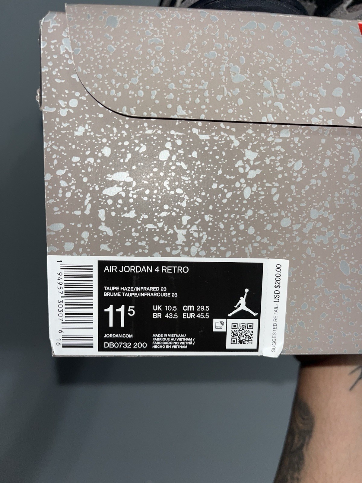 Jordan 4 Retro Taupe Haze Size 11.5/11 Mismatched