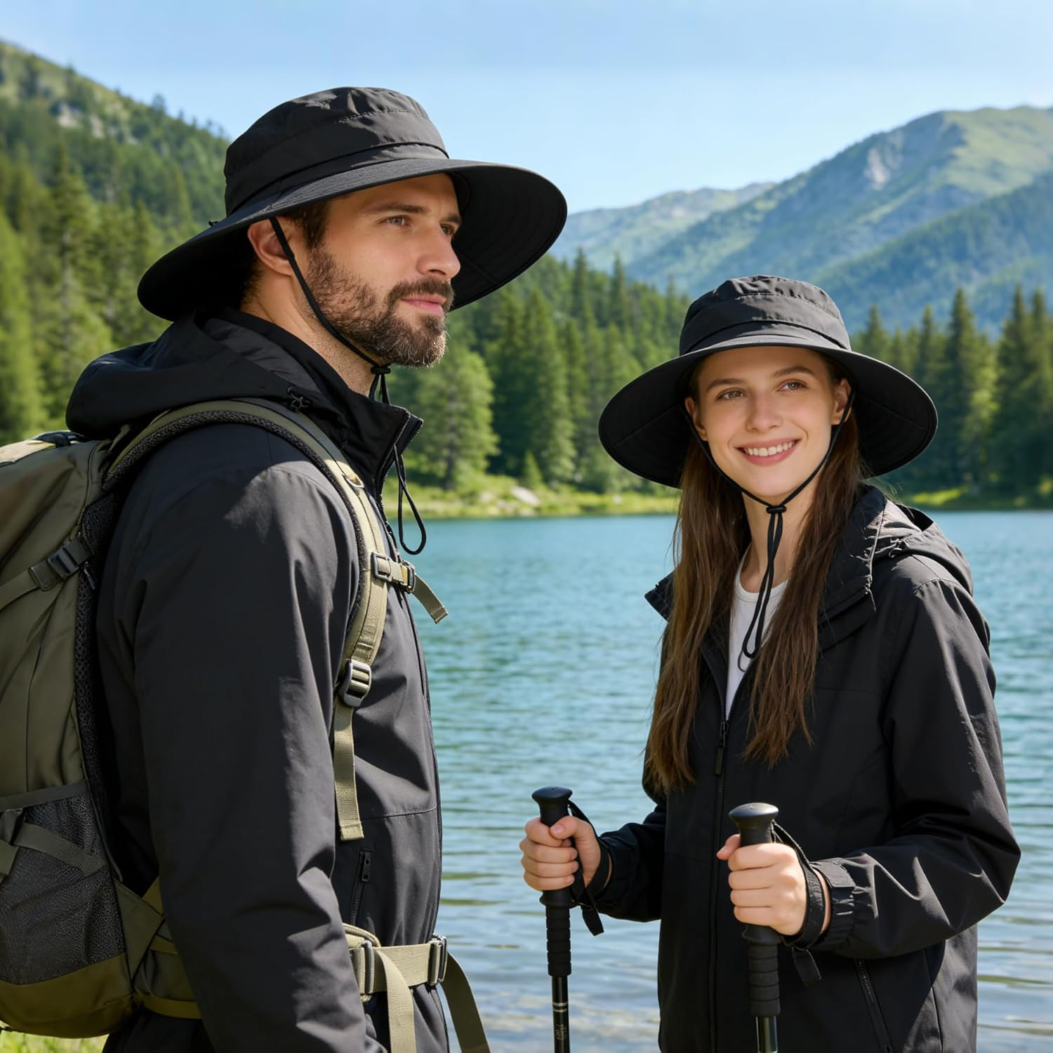 Men’S UPF 50+ Waterproof Wide Brim Boonie Hat, Sun & Rain Protection | Packable