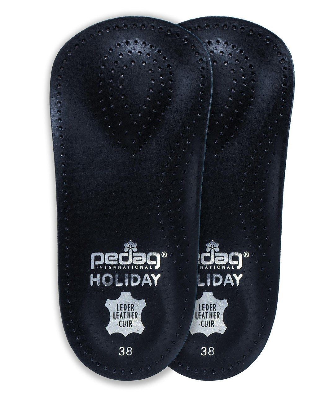 HOLIDAY BLACK 3/4 Leather Ultra Light, Thin, Semi-Rigid Orthotic with Metatarsal