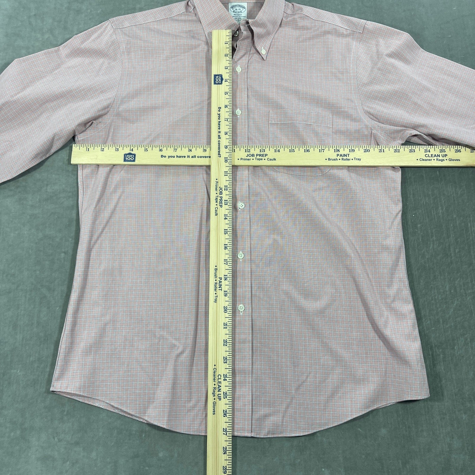 Brooks Brothers Regent Mens 16-35 Plaid Checkered Button Down Dress Shirt
