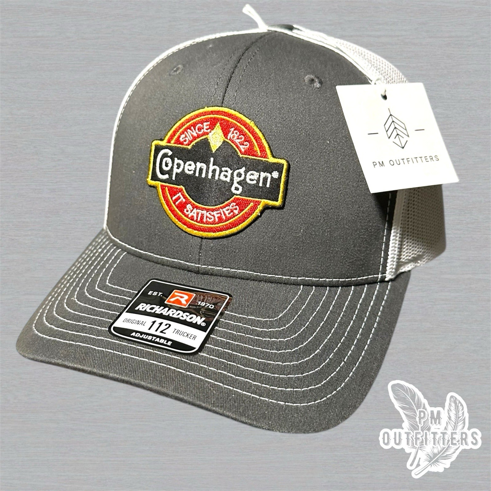 Vintage Retro Copenhagen Small Logo Embroidered Patch Richardson 112 Trucker Hat
